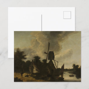 Carte Postale Paysage avec moulin à vent - Salomon Rombouts