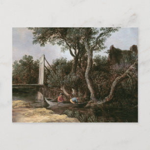 Carte Postale Paysage avec pont, c.1628