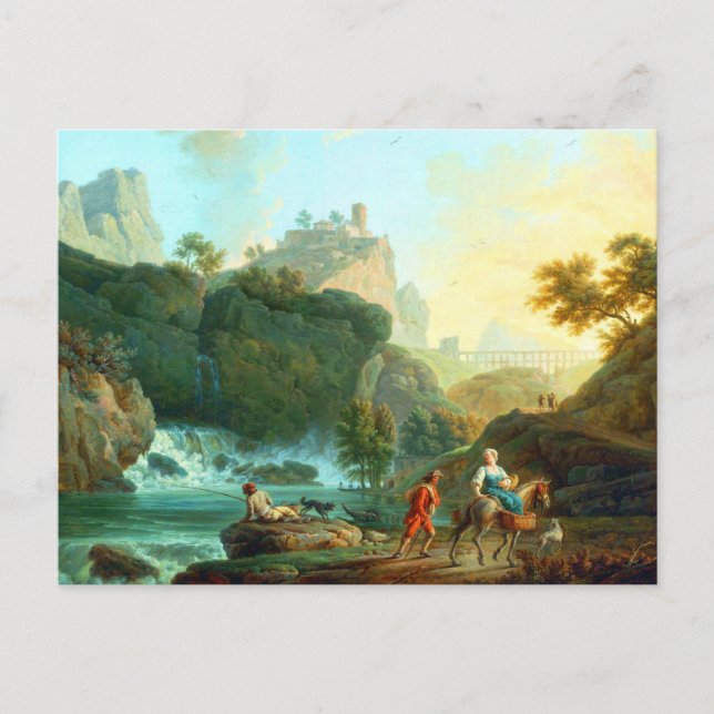 Carte Postale Paysage avec un pêcheur par Claude-Joseph Vernet (Devant)