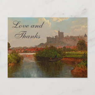 Carte Postale Paysage avec vue sur le château de Windsor Merci