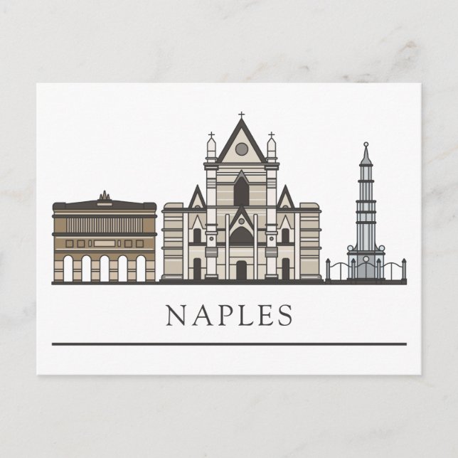 Carte Postale Paysage Cityscape | Naples, Italie (Devant)
