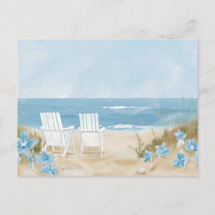 Carte Postale paysage côtier bleu clair et blanc