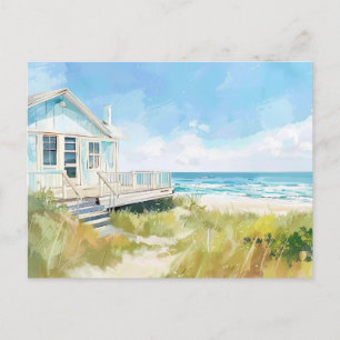 Carte Postale paysage côtier bleu clair et blanc