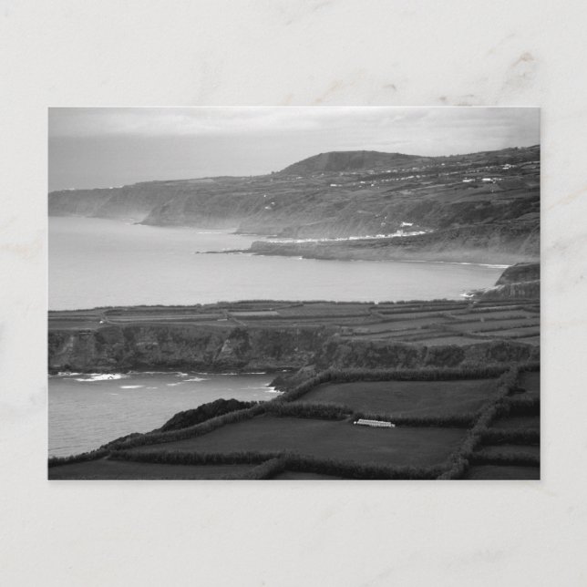 Carte Postale Paysage côtier noir et blanc (Devant)