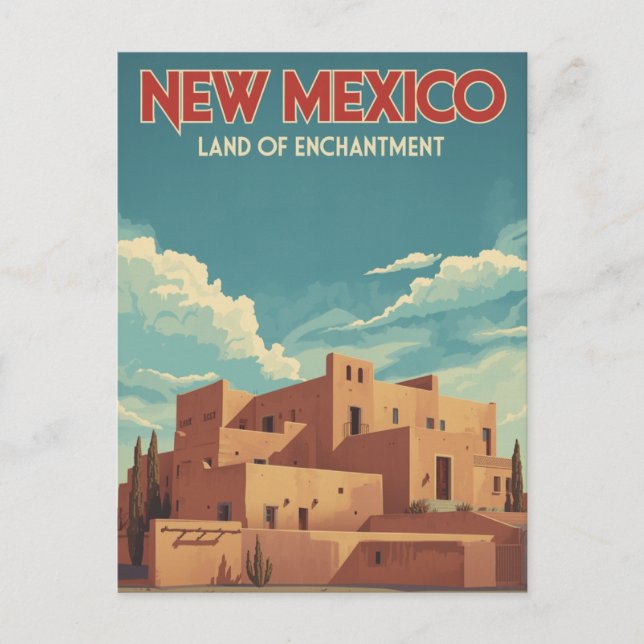 Carte Postale Paysage d'adobe du Nouveau-Mexique (Devant)