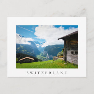 Carte Postale Paysage dans la vallée de Lauterbrunnen en Suisse