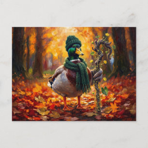 Carte Postale Paysage d'art de canard automnal Cottagecore