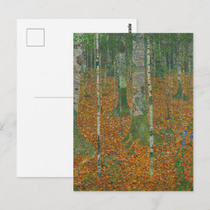 Carte Postale Paysage d'automne de forêt de bouleau de Klimt