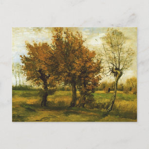 Carte Postale Paysage d'automne Quatre arbres Van Gogh Art