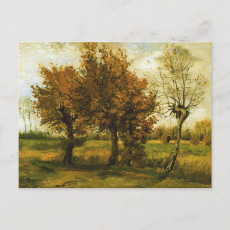Carte Postale Paysage d'automne Quatre arbres Van Gogh Art