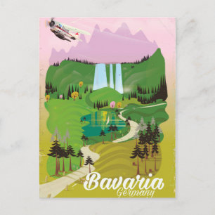 Carte Postale Paysage de Bavière Allemagne impression de voyage