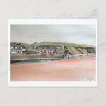 Paysage de Bude Cornwall – Art côtier à l'aquarell