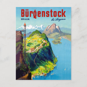 Carte Postale Paysage de Burgenstock, point de vue, Suisse