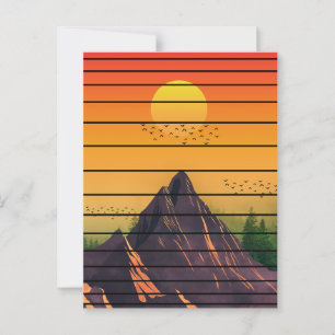 CARTE POSTALE PAYSAGE DE COUCHER DE SOLEIL VINTAGE NATURE MONTAG