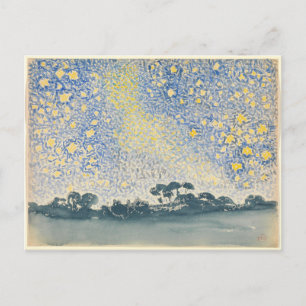 Carte Postale Paysage de Croix Henri-Edmond avec étoiles
