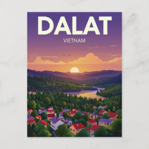 Carte Postale Paysage de Dalat Vietnam au coucher du soleil Vo