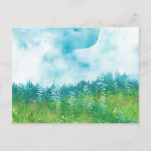 Carte Postale Paysage de ferme aquarelle 4