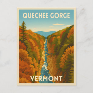Carte Postale Paysage de la gorge du Vintage voyage Vermont Quec