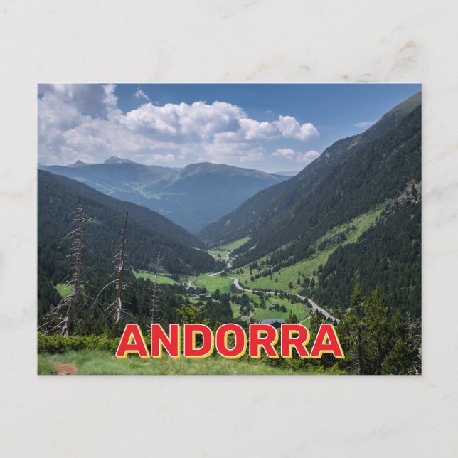 Carte Postale Paysage de la montagne d'Andorre (Devant)