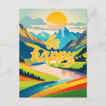 Paysage de la montagne Retro