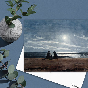 Carte Postale Paysage de la plage au clair de lune Winslow Homer