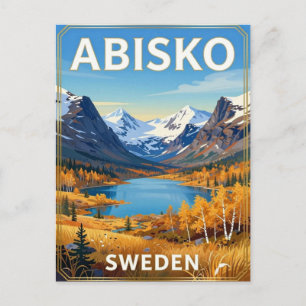 Carte Postale Paysage de la vallée montagneuse arctique d'Abisko