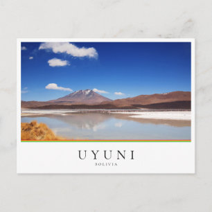 Carte Postale Paysage de l'Altiplano avec volcan à Uyuni, Bolivi
