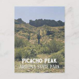 Carte Postale Paysage de l'Arizona Saguaro Cactus Picacho Peak P