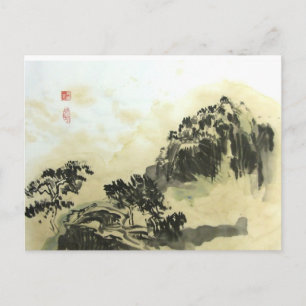 Carte postale Paysage de lavage de thé