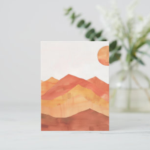 Carte Postale Paysage de montagne Abstrait minimaliste Boho