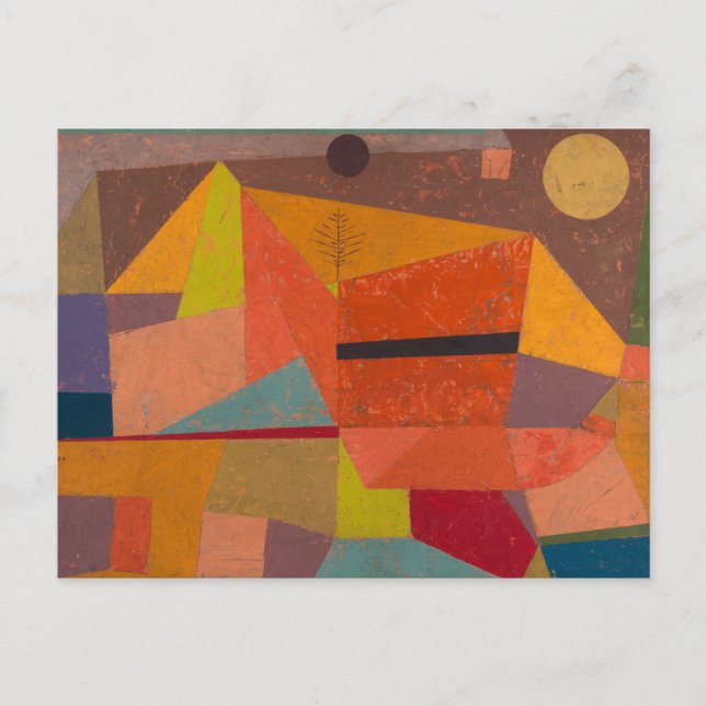 Carte Postale Paysage de montagne joyeux de Paul Klee (Devant)