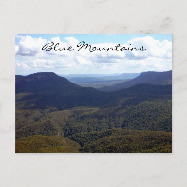 Carte Postale paysage de montagnes bleues (Devant)