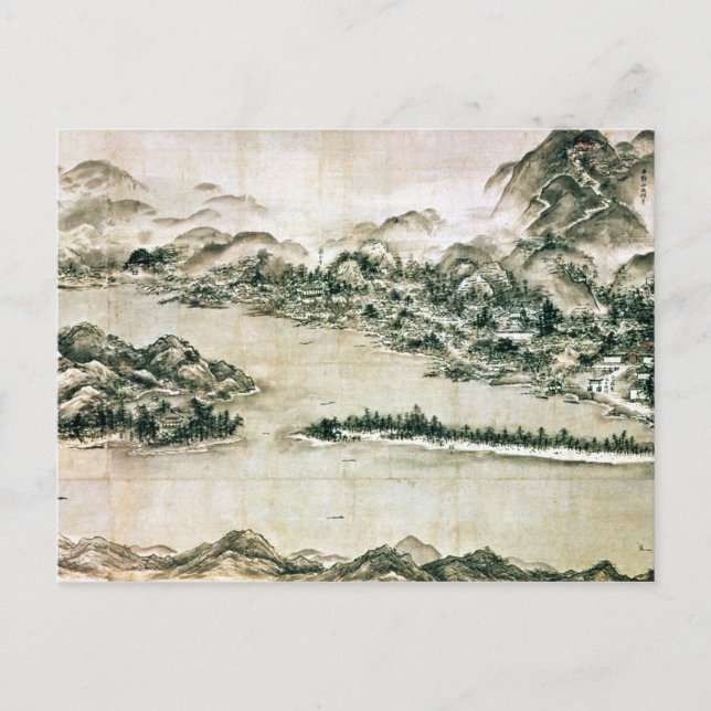 Carte Postale Paysage de montagnes et d'une rivière (Devant)