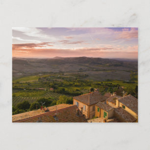 Carte Postale Paysage de Montepulciano Italie, vignobles et mais