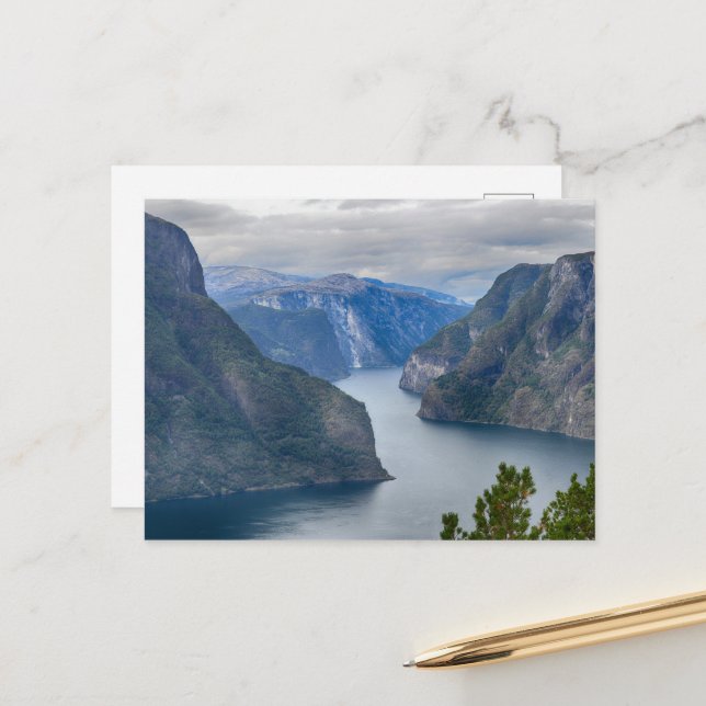 Carte Postale Paysage de Norvège (Devant/Arrière en situation)