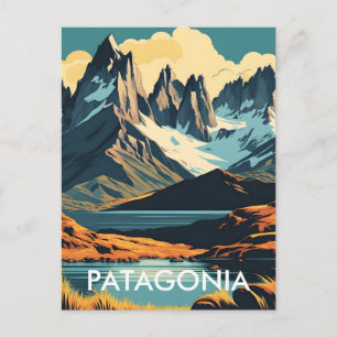 Carte Postale Paysage de Patagonie dans le style d'une affiche d