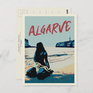 Carte Postale Paysage de plage de l'Algarve illustration Portuga