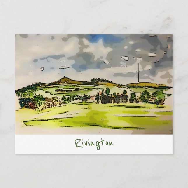 Carte postale Paysage de Rivington Winter Hill (Devant)