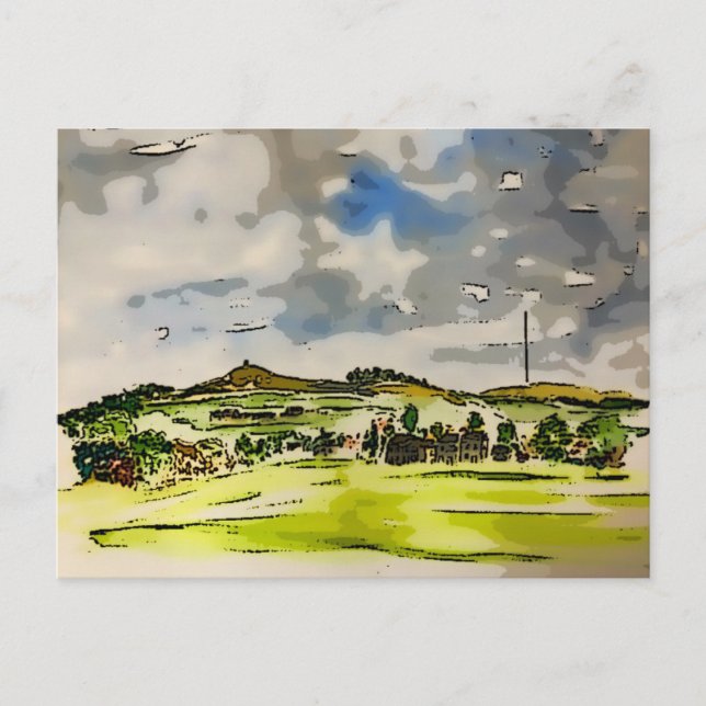 Carte Postale Paysage de Rivington Winter Hill (Devant)