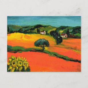 CARTE POSTALE PAYSAGE DE TOSCANE AVEC TOURNESOLS