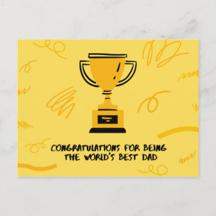 Carte Postale Paysage de trophée d'or pour la fête des pères