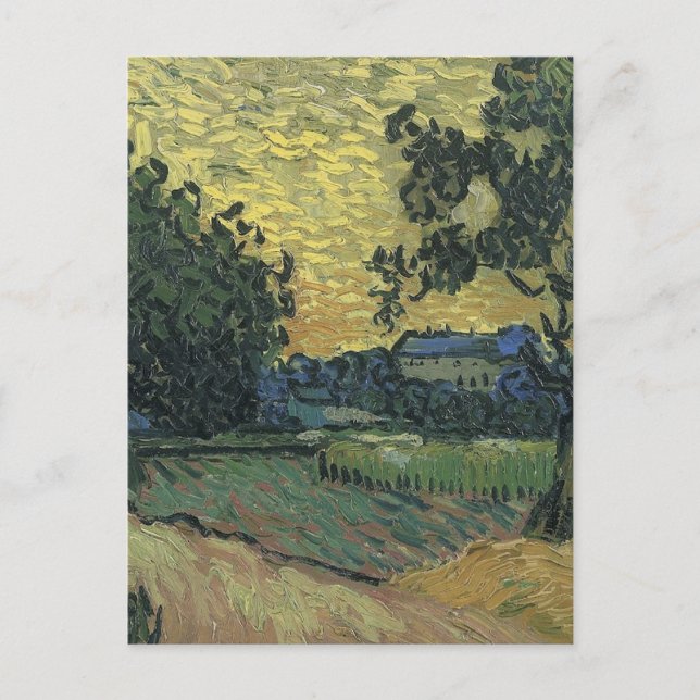 Carte Postale Paysage de Van Gogh au crépuscule (Devant)