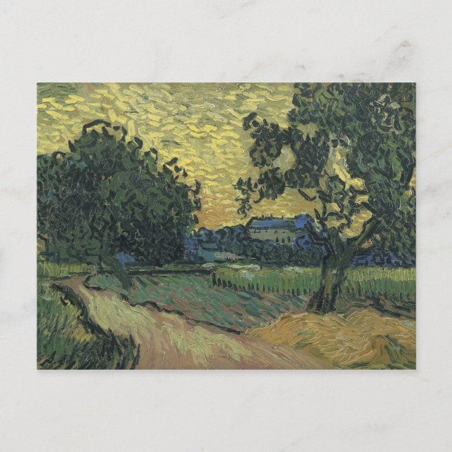 Carte Postale Paysage de Van Gogh au crépuscule (Devant)