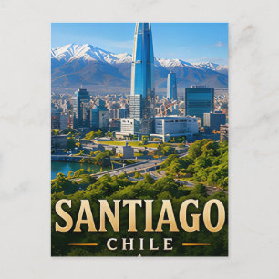 Carte Postale Paysage des Andes de Santiago et Élégance Chilienn