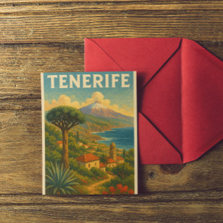 Carte Postale Paysage des îles Canaries de Tenerife vintage