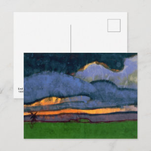 Carte Postale Paysage des marais avec moulin   Emil Nolde  