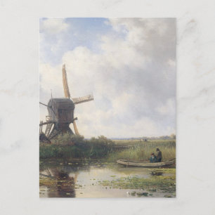 Carte Postale Paysage des moulins à vent - Willem Roelofs