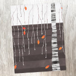 Carte Postale Paysage d'hiver Art Arbre<br><div class="desc">La Dernière des Feuilles. Peinture minimaliste contemporaine représentant un arbre à la fin de l'automne ou de l'automne, au début de l'hiver avec des feuilles en chute brillante sur un arrière - plan abstrait noir et blanc monochrome. Art original de Nic Squirrell. Vierge sur le dos pour votre propre salutation....</div>