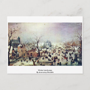 Carte Postale Paysage D'Hiver Par Avercamp Hendrik