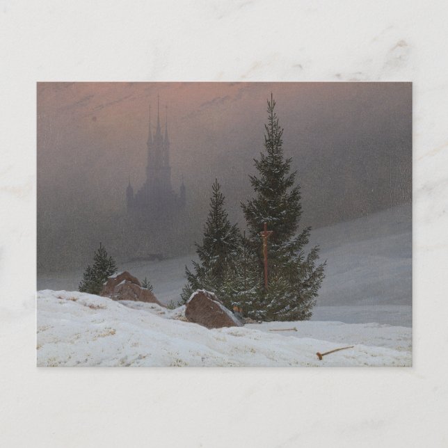 Carte Postale Paysage d'hiver par Caspar David Friedrich (Devant)